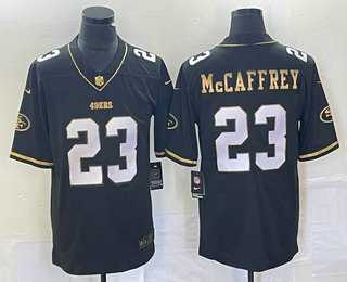 Mens San Francisco 49ers #23 Christian McCaffrey Black Gold Vapor Untouchable Limited Stitched Jersey